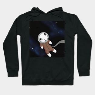 Puppy Laika Astronaut in Outer Space Cute Children's Illustration Hoodie